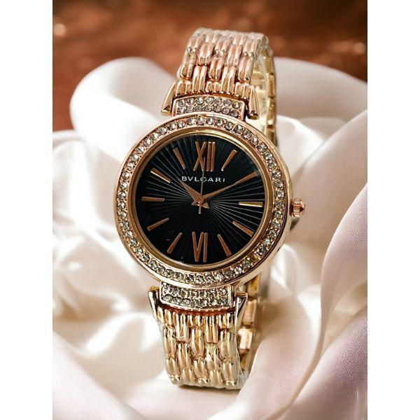 Women's Quartz Analogue Watch with Rose Gold Chain Strap - 1 Pc