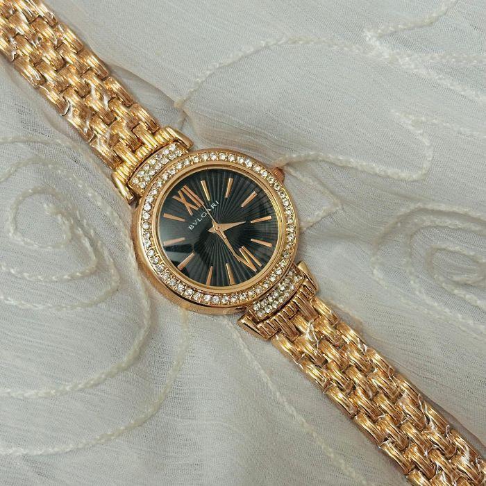 Women's Quartz Analogue Watch with Rose Gold Chain Strap - 1 Pc