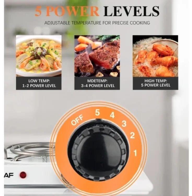 Portable Rechargeable Electric Stove - Sleek Black Stainless Steel Design