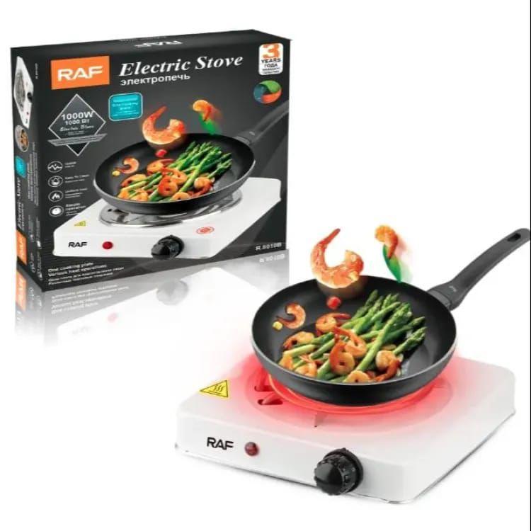 Portable Rechargeable Electric Stove - Sleek Black Stainless Steel Design