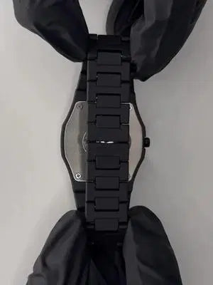 Aura Quartz Watch Black Lightweight Design Arabic Dial Black Aura Arabic Watch For Men Trendy Fiber Plastic Timepiece With Arabic Numerals